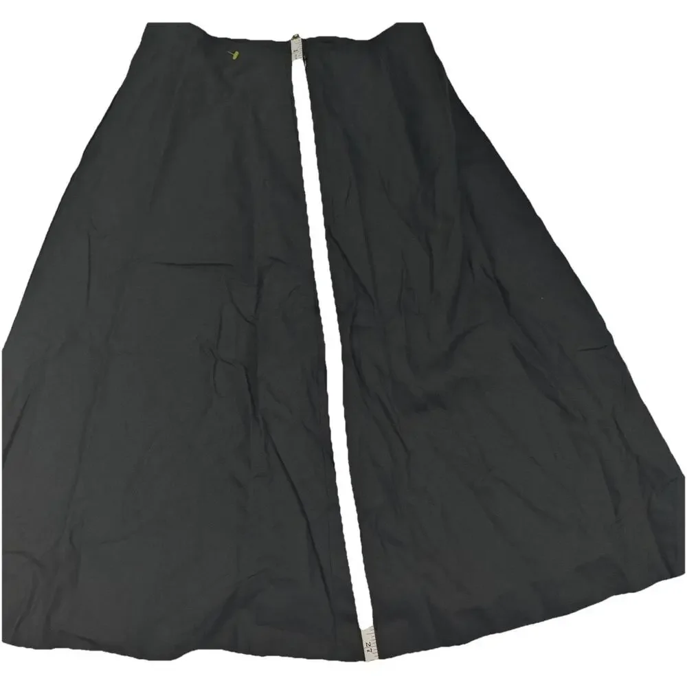 Talbots Petites Women’s Black ALine Midi Skirt Size 6P Linen Blend Made In Italy - Picture 7 of 9